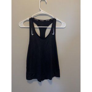 Nike Shirt Women Medium Black Tank Top Dri Fit Running Racerback Swoosh Logo